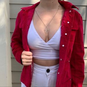 Red/pinkish velvet jacket